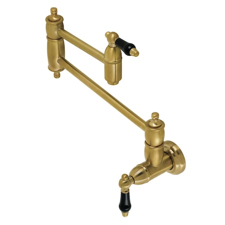 Kingston Brass KS3107PKL Duchess Wall Mount Pot Filler, Brushed Brass KS3107PKL